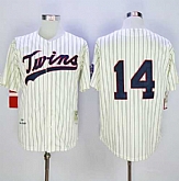 Minnesota Twins #14 Kent Hrbek Mitchell And Ness 1969 Cream Strip Throwback Stitched MLB Jersey Sanguo,baseball caps,new era cap wholesale,wholesale hats